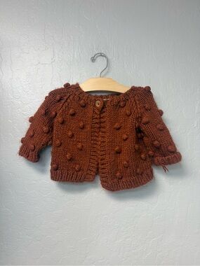 $37 ADD ON the‎ blueberry hill warm brown cardigan sweater 6-12M janie and jack